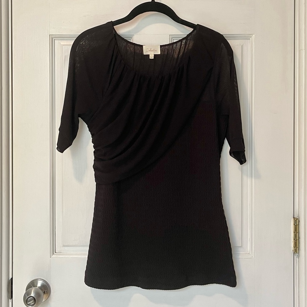 Anthropologie | Semi-sheer draped blouse